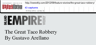 The Great Taco Robbery, By Gustavo Arellano