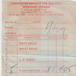 Receipt: Langendorf-Barbara Ann Bakeries 9/26/1975