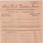 Receipt: Long Beach Fountain Service